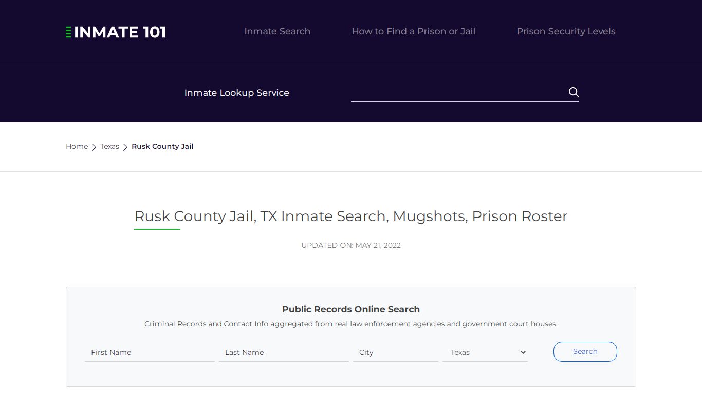 Rusk County Jail, TX Inmate Search, Mugshots, Prison ...